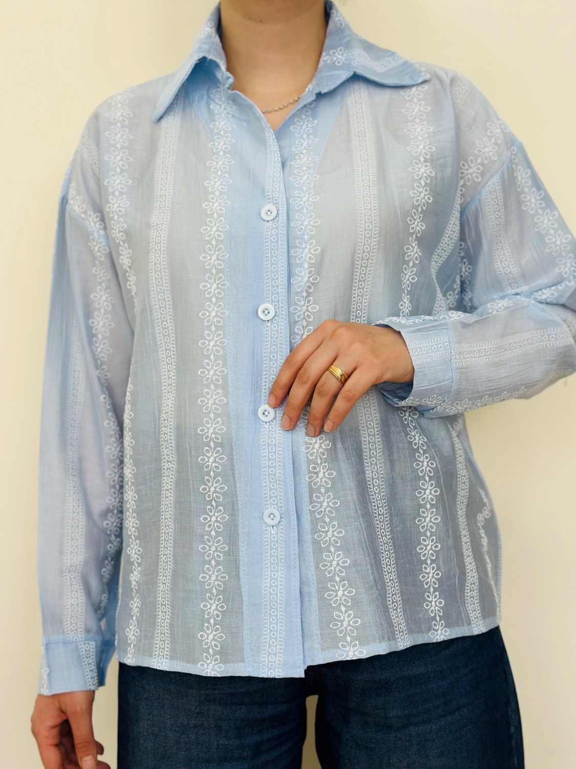 شومیز شیشه ای طرح گل
